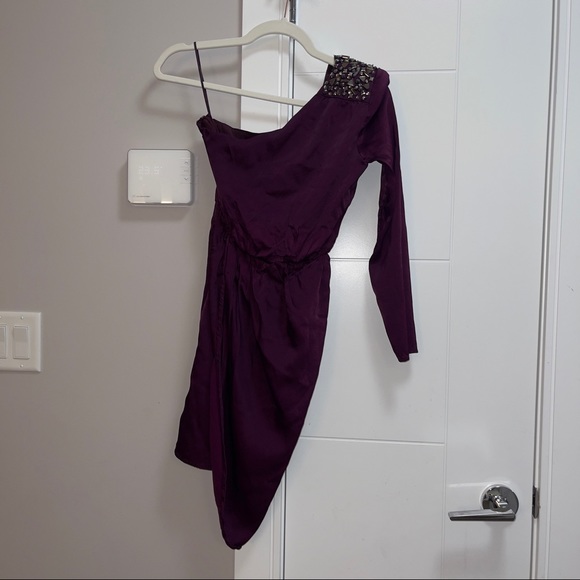 Guess purple off shoulder midi dress sz xxs - Picture 1 of 3